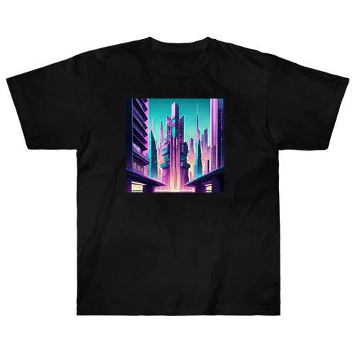 サイバーパンク都市 ヘビーウェイトTシャツ