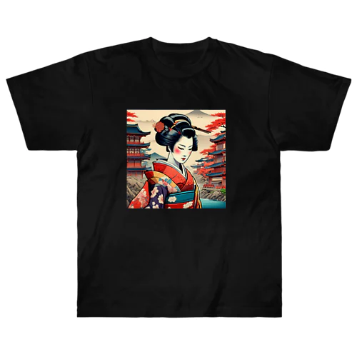 日本の風景:舞妓さん、Japanese scenery:MAIKO Heavyweight T-Shirt