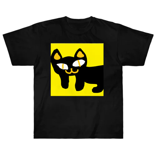 月夜の黒猫 ヘビーウェイトTシャツ