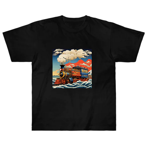 日本の風景:SL 蒸気機関車、Japanese senery:SL Steam locomotive Heavyweight T-Shirt