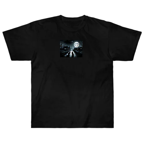 黒猫の思い (=^・^=) Heavyweight T-Shirt