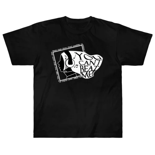 you can't beat me!!(blackbase) ヘビーウェイトTシャツ