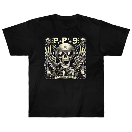 バンド風Tシャツ　髑髏 ヘビーウェイトTシャツ