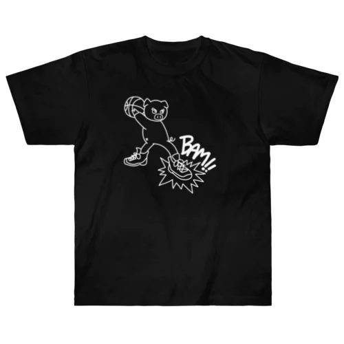 ぶたくん　バスケ　白字ver. Heavyweight T-Shirt