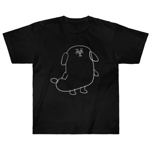 もじゃまる茫然　白 Heavyweight T-Shirt