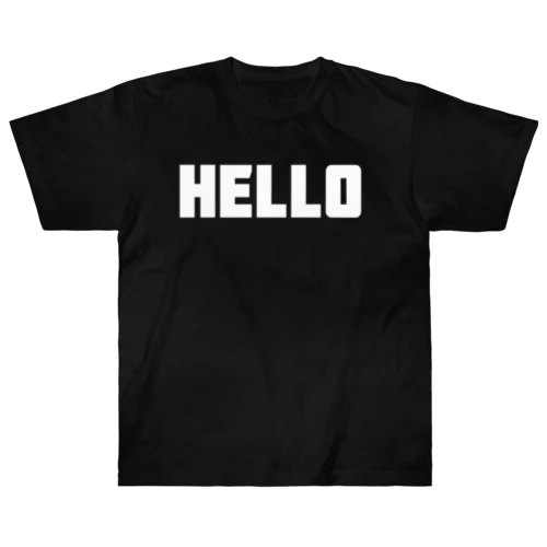 Hello ハロー シンプルBIGロゴ ストリートファッション ヘビーウェイトTシャツ