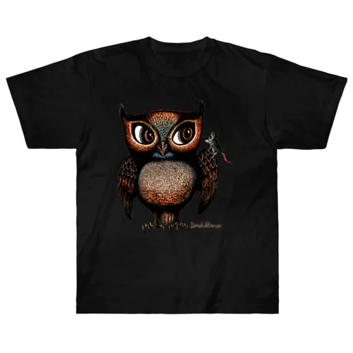 Dark blanco "Owl" ヘビーウェイトTシャツ