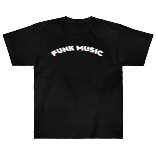 赤青/青赤 やわらか FUNK MUSIC。 白 ヘビーウェイトTシャツ