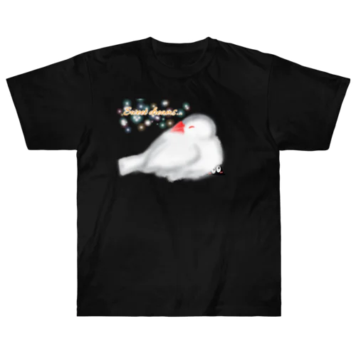 スリスリくんとおねんね白文鳥 ヘビーウェイトTシャツ