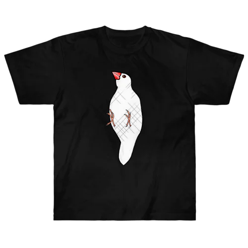 しがみつく文鳥 Heavyweight T-Shirt