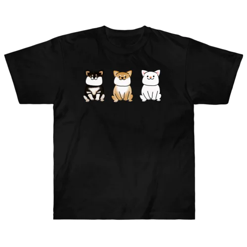 黒、茶、白柴犬 ヘビーウェイトTシャツ