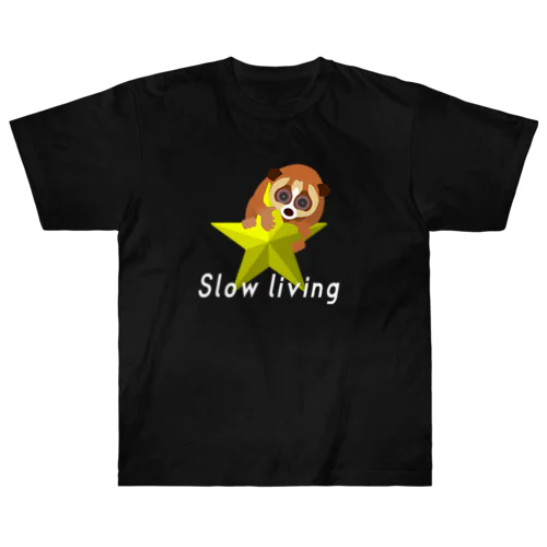 Slow living(白文字) Heavyweight T-Shirt