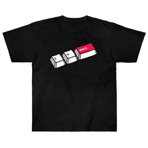 S+U+Shift↑ スシへのショートカットキー ヘビーウェイトTシャツ