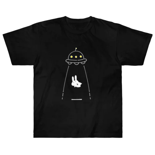 UFOにつれてかれるうさぎ ヘビーウェイトTシャツ