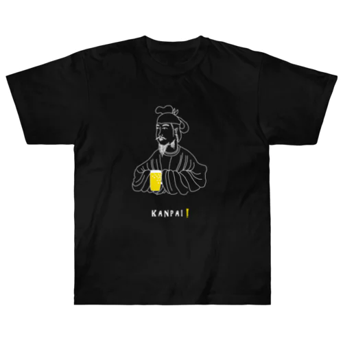 偉人 × BEER（聖徳太子）白線画 ヘビーウェイトTシャツ