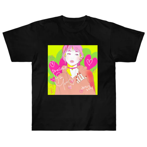 ショートカット＆ハートgirl Heavyweight T-Shirt