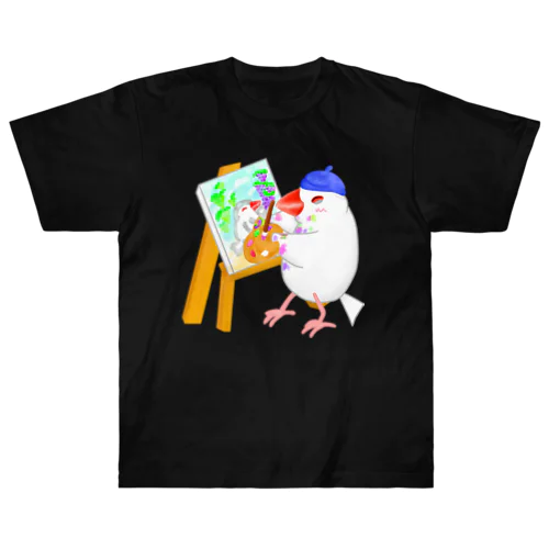 芸術の秋文鳥 ヘビーウェイトTシャツ