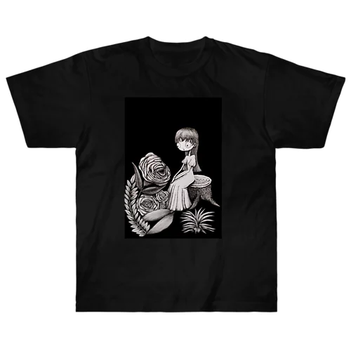 人魚とバラ Heavyweight T-Shirt