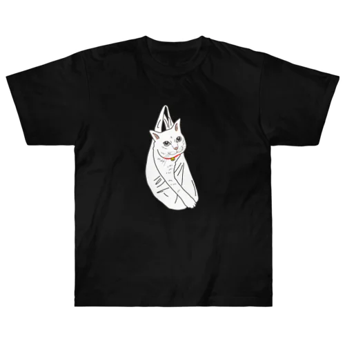 ビニール袋に入った猫 ヘビーウェイトTシャツ