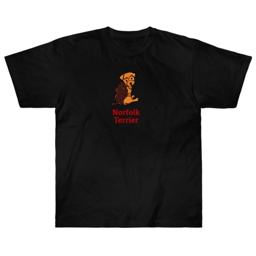 ふりむき犬（ドット）ブラタン Heavyweight T-Shirt