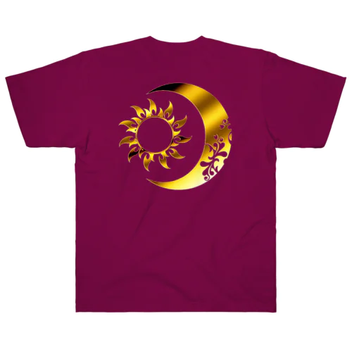 太陽と月 (Gold背面) ヘビーウェイトTシャツ