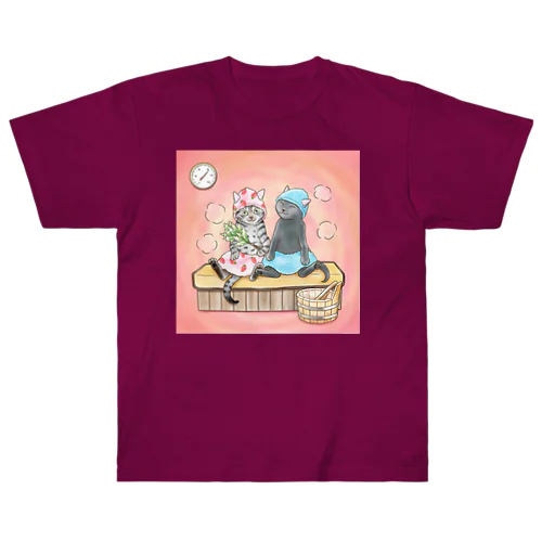 サウナにゃんこ Heavyweight T-Shirt