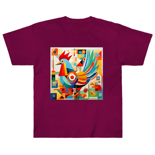 モダン鶏アート　Modern Chicken Art ヘビーウェイトTシャツ