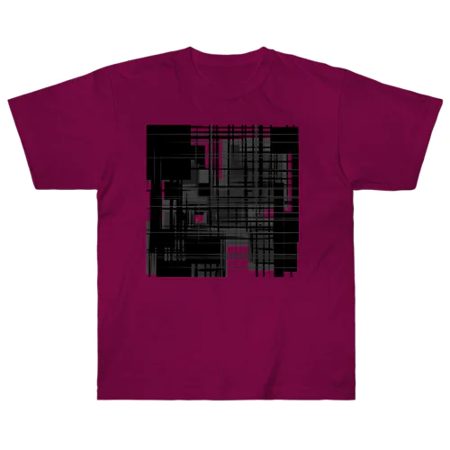 黒シリーズミニマムアート松 Heavyweight T-Shirt