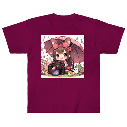 カメラと傘とうさ耳少女とシリーズ ヘビーウェイトTシャツ