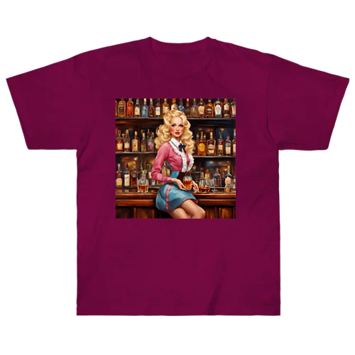 🍸シックなバーと謎の美女💄✨ ヘビーウェイトTシャツ