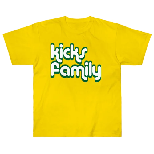 Kicks Family-green ヘビーウェイトTシャツ