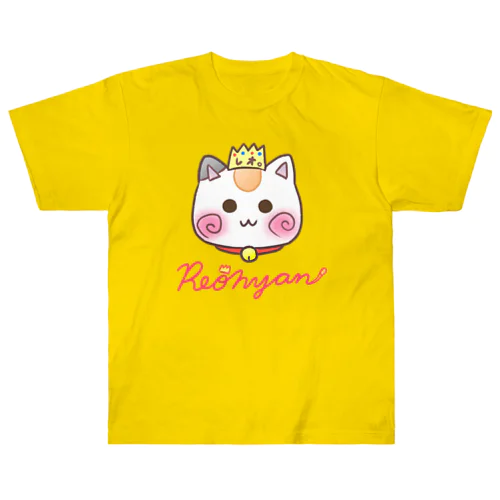 (ピンクロゴ)【顔だけのれぉにゃん】 Heavyweight T-Shirt