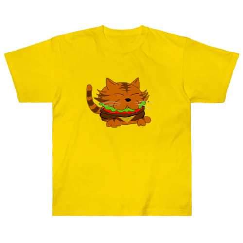 バーガー猫 burger cat ヘビーウェイトTシャツ