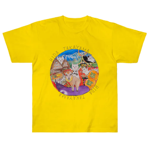 なんかゆるいねこ　IN　飛騨高山 Heavyweight T-Shirt