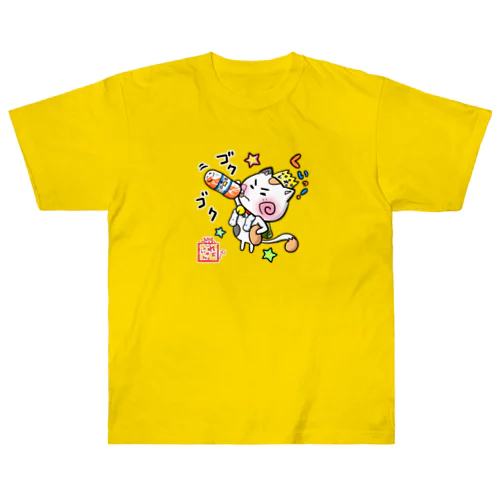 夏な【麦茶ごくごく☆れぉにゃん】 Heavyweight T-Shirt