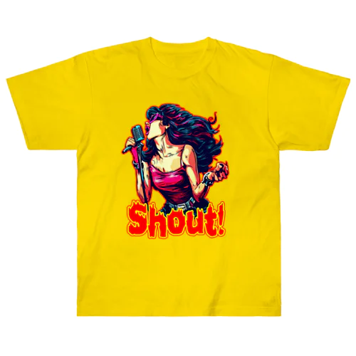 SHOUT!　【ROCK歌手】シャウト！ ヘビーウェイトTシャツ