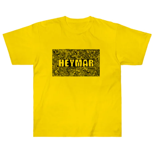  HEYMARロゴ　黒 ヘビーウェイトTシャツ