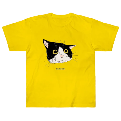 いい顔のハチワレ猫 ヘビーウェイトTシャツ