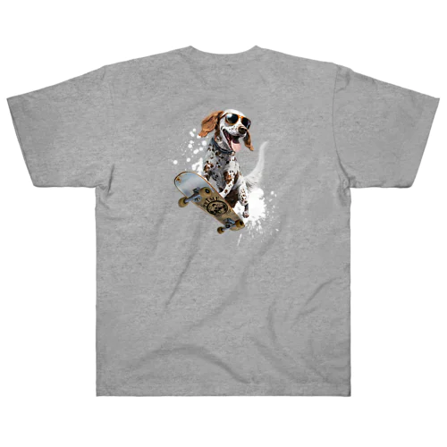 スケボー犬のおでかけ！skateboarding dog ヘビーウェイトTシャツ