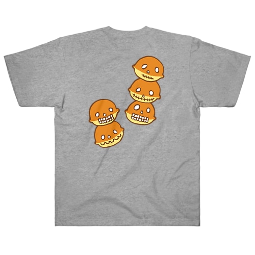 【バックプリント】ドクロ風味なベビーカステラ Heavyweight T-Shirt