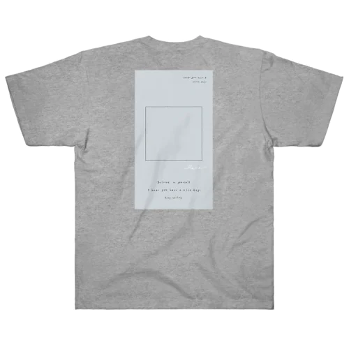 ⬜︎ gray blue logo frame  ヘビーウェイトTシャツ