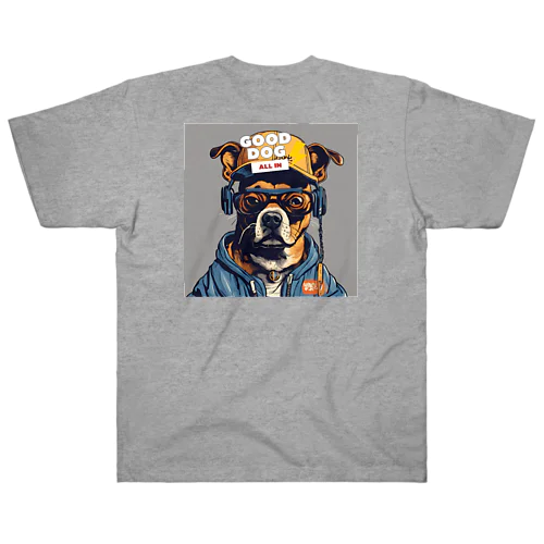 ちょっとストリート感のある犬のデザインです。 Heavyweight T-Shirt