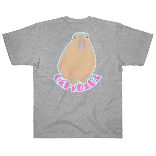 Capybara （カピバラ）英字デザイン バックプリント ヘビーウェイトTシャツ