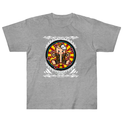 胸割りちゃん 狐面 虎 Heavyweight T-Shirt