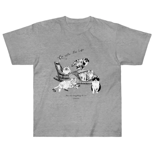 No cats No Life ヘビーウェイトTシャツ