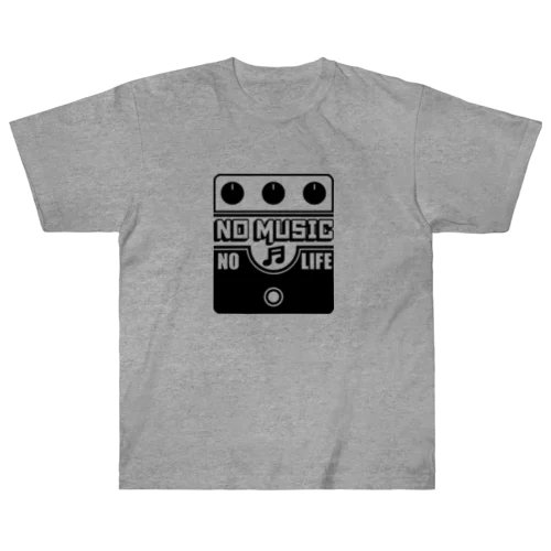ノーミュージックノーライフ ビッグマフデザイン ブラック Heavyweight T-Shirt