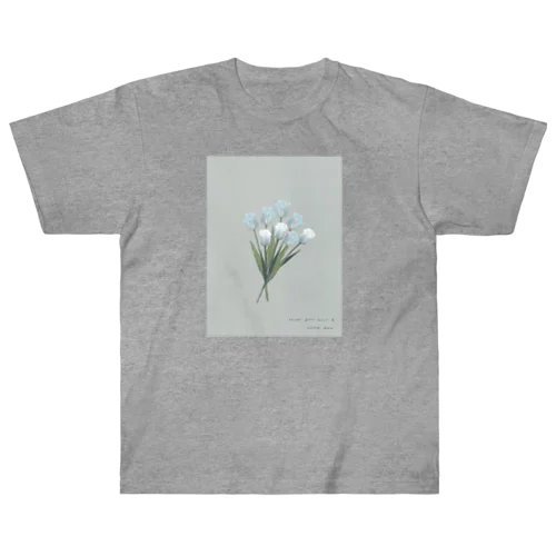 💐 mint green gray × white gray blue . Heavyweight T-Shirt