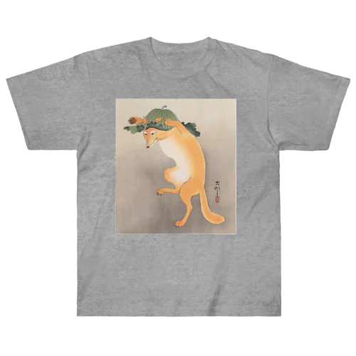 日本画：浮世絵；踊る狐 Heavyweight T-Shirt