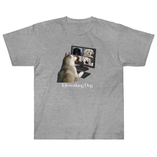 Teleworking Dog Heavyweight T-Shirt