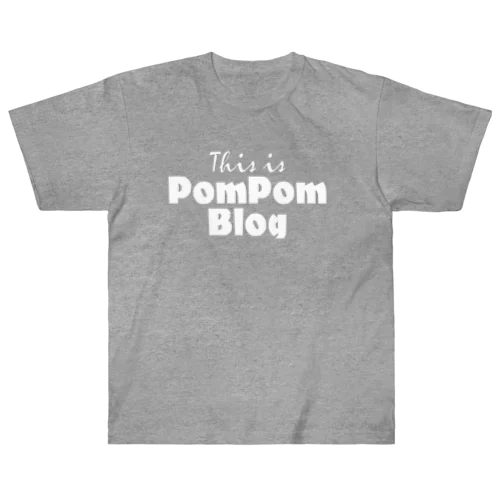 Mutant Pom Pom Blog Logo（white） ヘビーウェイトTシャツ